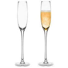 Load image into Gallery viewer, ELIXIR GLASSWARE Crystal Champagne Flutes – Elegant Champagne Glasses, Hand Blown – Set of 2 Modern Champagne Flutes – Gift for Wedding, Anniversary, Christmas – 5oz, Clear