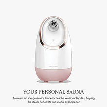 Load image into Gallery viewer, Aira Nano Ionic Facial Steamer by Vanity Planet - (Rose Gold) - Outlines Collection - Unclog Pores &amp; Blackheads Cleaner Detoxifies, Cleanses &amp; Moisturizes - Water Tank &amp; 3 Essential Oil Baskets
