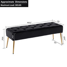 Load image into Gallery viewer, Duhome Button-Tufted Ottoman Bench, Upholstered Bedroom Benches Velvet Footrest Stool Accent Bench for Entryway Dining Room Living Room Bedroom End of Bed, Black
