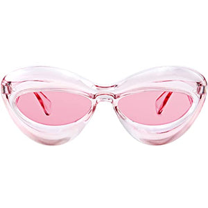 AWGSEE Trendy Inflated Shape Lip Sunglasses for Women Fashion Oversized Cat Eye Shades UV400 Protection