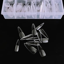 Load image into Gallery viewer, AddFavor 240pcs Stiletto Nail Tips Clear Full Cover Long Stiletto Fake Nails Acrylic Gel X Nail Tips for Salon and Home Nail Art Manicure 12 Sizes