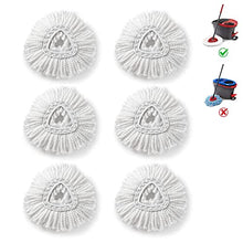 Load image into Gallery viewer, 6 Pack Mop Replacement Head Refill for Spin Mop Power Refill Easy Cleaning Microfiber