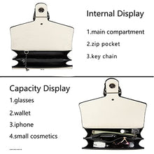 Load image into Gallery viewer, Leather Shoulder Bag Chain Purse for Women - Fashion Crossbody Bags Vintage Snake Print Underarm Bag Square Satchel Clutch Handbag(White)