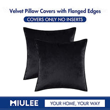 Load image into Gallery viewer, MIULEE Pack of 2 Decorative Halloween Velvet Throw Pillow Cover Soft Pillowcase Solid Square Cushion Case for Sofa Bedroom Car 26x26 Inch Black