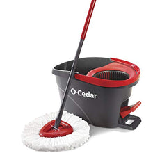 Load image into Gallery viewer, O-Cedar EasyWring Microfiber Spin Mop, Bucket Floor Cleaning System, Red, Gray