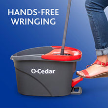 Load image into Gallery viewer, O-Cedar EasyWring Microfiber Spin Mop, Bucket Floor Cleaning System, Red, Gray