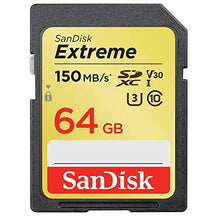 Load image into Gallery viewer, SanDisk 64GB Extreme SDXC UHS-I Memory Card - 150MB/s, C10, U3, V30, 4K UHD, SD Card - SDSDXV6-064G-GNCIN