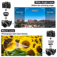 Load image into Gallery viewer, Digital Cameras for Photography, 4K 48MP Vlogging Camera 16X Digital Zoom Manual Focus Rechargeable Students Compact Camera with 52mm Wide-Angle Lens &amp; Macro Lens, 32G Micro Card and 2 Batteries