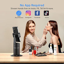 Load image into Gallery viewer, Auto Face Tracking Tripod, No App Required, 360° Rotation Face Body Phone Camera Mount Smart Shooting Phone Tracking Holder for Live Vlog Streaming Video, Rechargeable Battery-Black