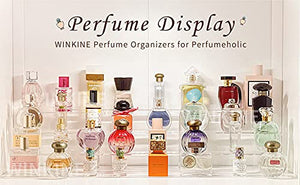 WINKINE Acrylic Riser Display Shelf, 4 Tier Perfume Organizer, Display Riser for Amiibo Funko POP Figures, Tiered Display Stand Small Risers for Display, Acrylic Display for Decoration and Organizer
