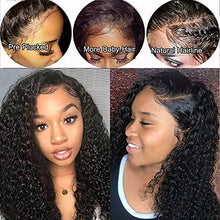 Load image into Gallery viewer, Amanda Hair Kinky Curly 13x4 Lace Front Wigs Human Hair for Black Women Brazilian Virgin Human Hair Lace Frontal Wigs Pre Plucked with Baby Hair Natural Color (curly wigs,22inch)